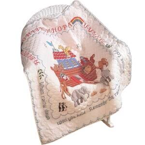 Bucilla Stamped Cross Stitch Noah’s Ark Lap Quilt Wall Hanging 45x45
